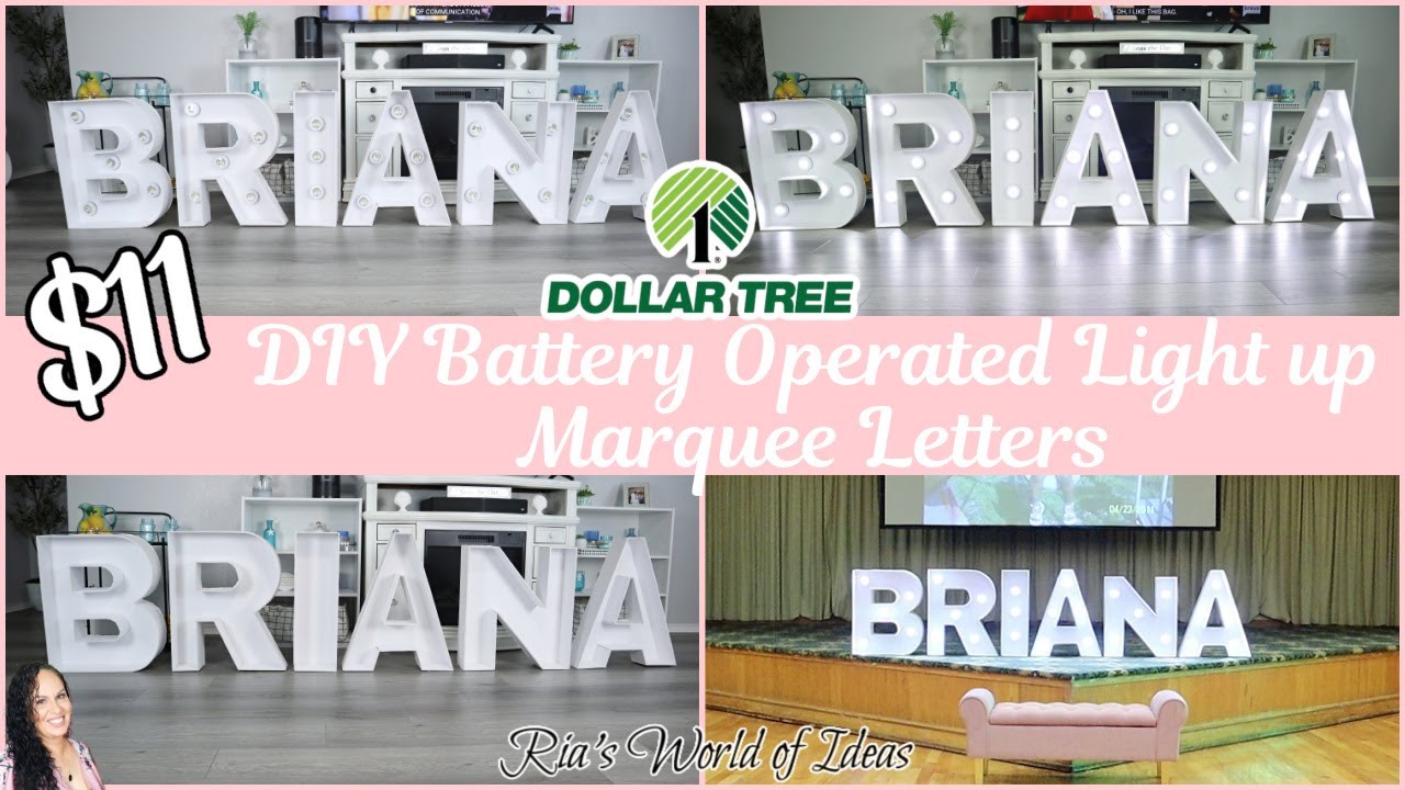 Dollar Tree DIY Battery Operated Light up Marquee Letters for party, wedding, or Birthday Decor