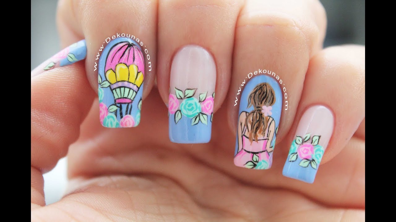 Diseño de uñas vintage globo - 3 Diseños