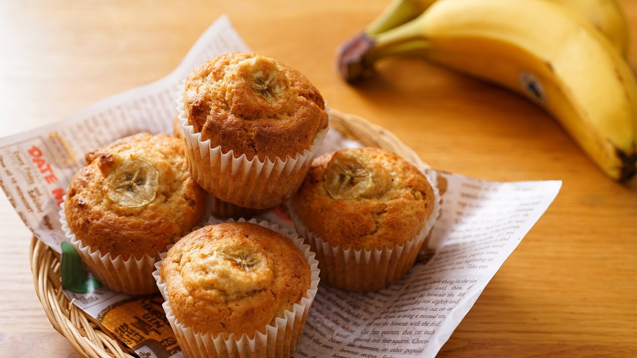 노버터 바나나머핀 만들기 No Butter Banana Muffins Recipe :: 미코유 mikou
