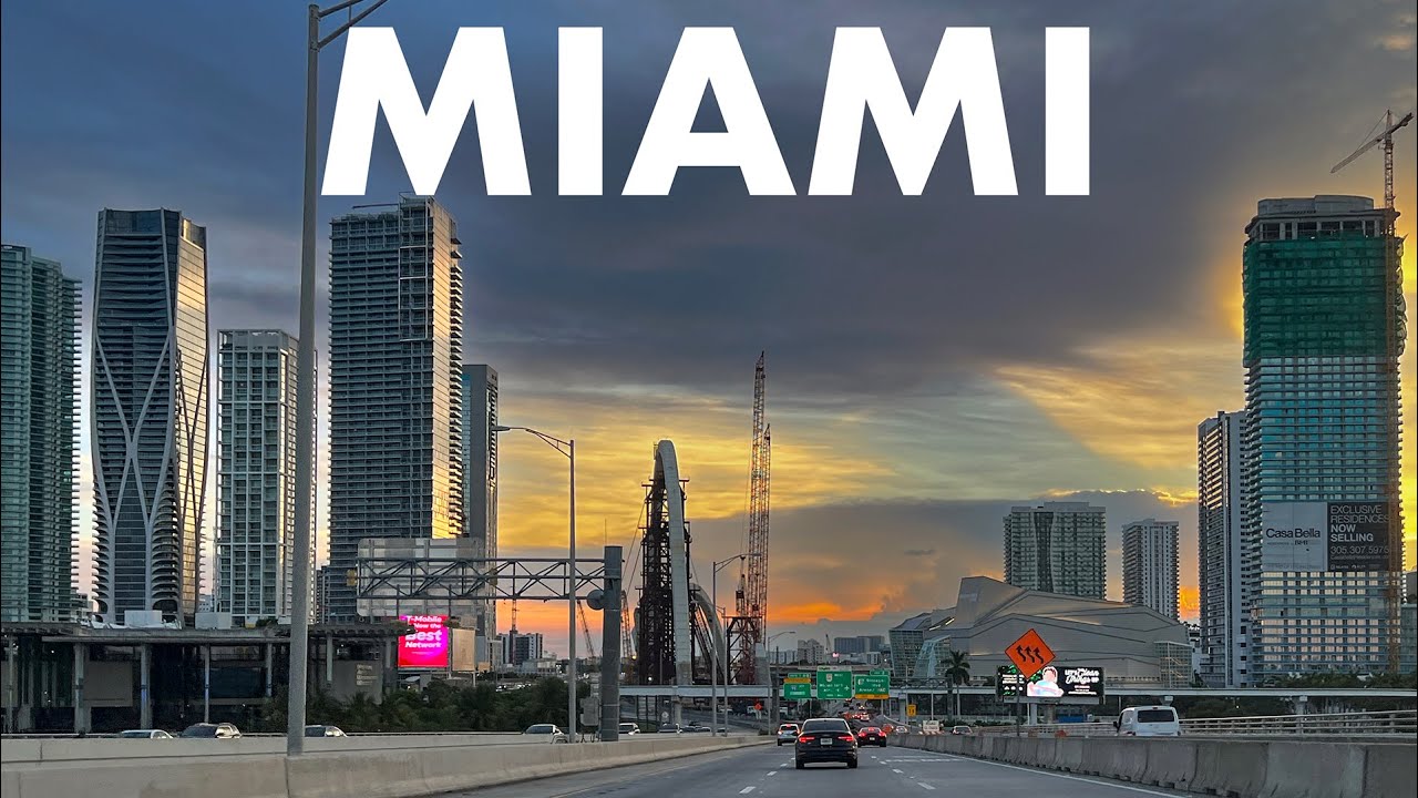 Driving Miami to Fort Lauderdale at Sunset 2025