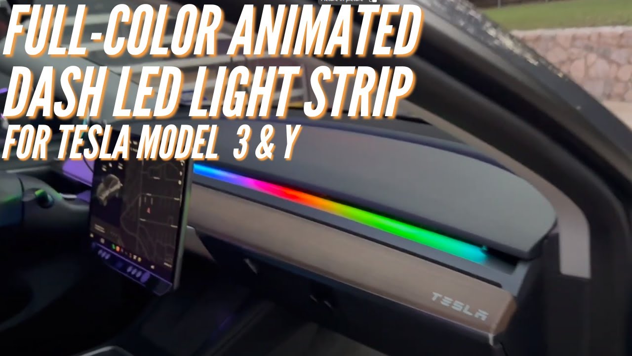 Full-Color Animated Dash Strip for Tesla Model 3 & Y
