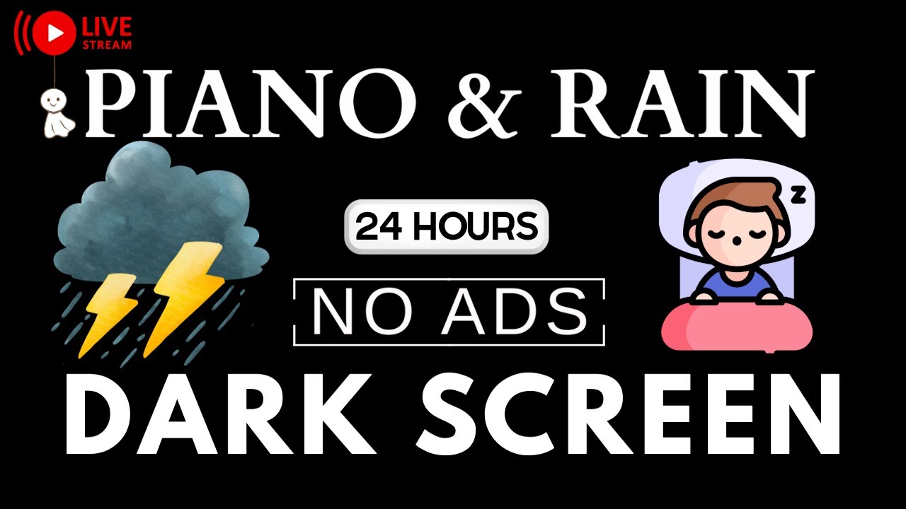🔴 Fall Asleep Instantly in 5 Minutes | Deep Sleep Piano & Rain Sounds | Insomnia Relief | No Ads