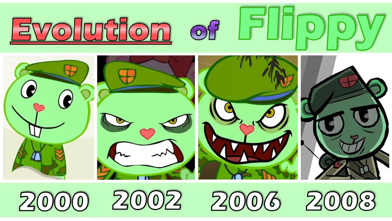 Evolution of Flippy from Happy Tree Friends