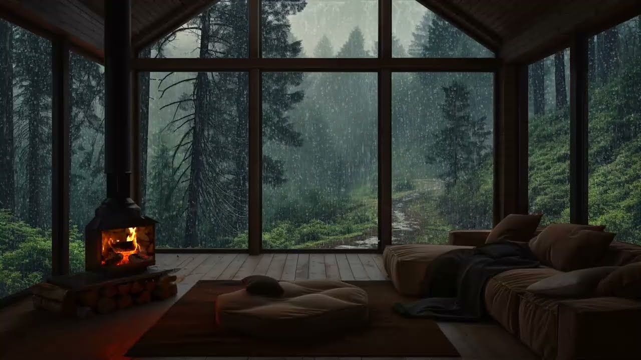 Dark Cloudy Afternoon Rain With Soft Piano | Stress Reduction, Mind Relaxation, Gentle Escape