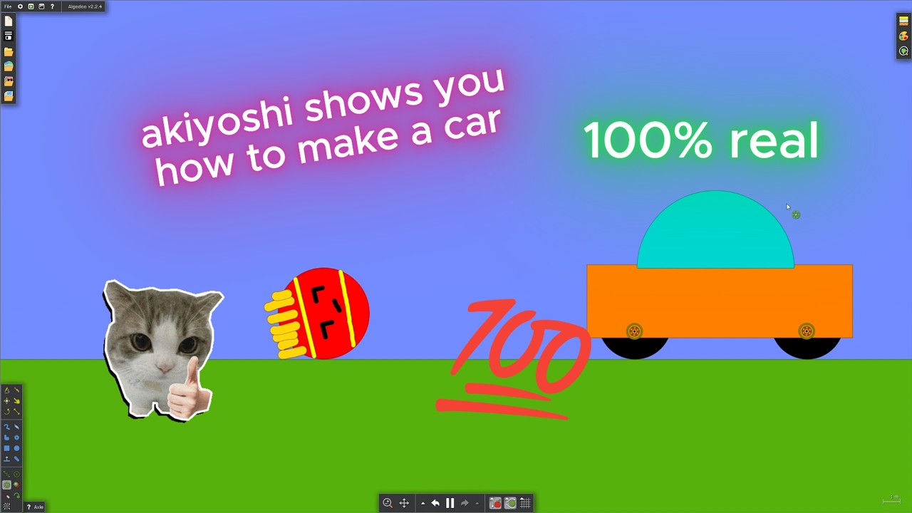 Akiyoshi's Algodoo Skits: Car tutorial for no reason at all