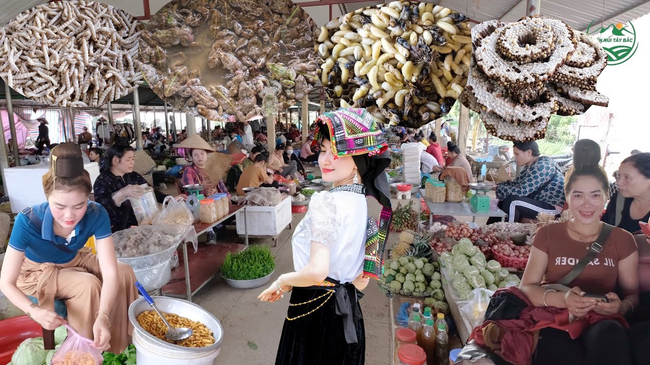 Chợ Phiên Nà Si Hát Lót SƠN LA Bán Toàn Đồ Lạ | Miền núi tây bắc