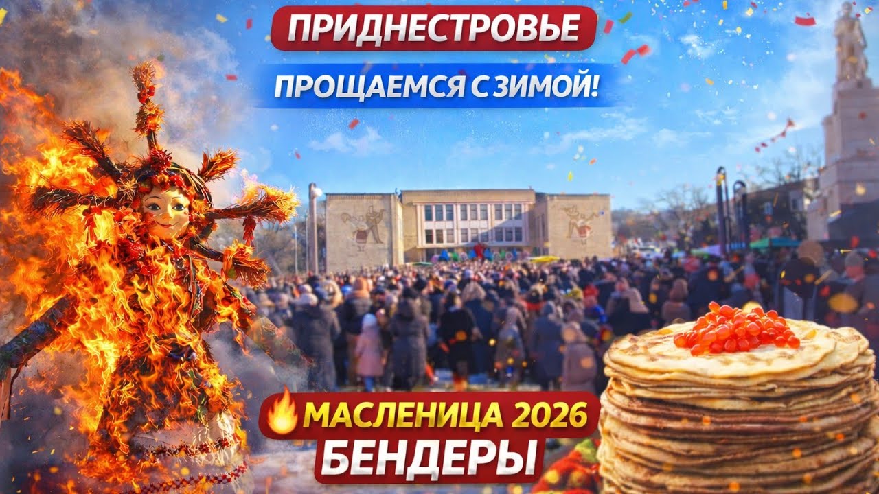 Приднестровье Прощается с Масленицей 2026,Бендеры Гуляют!Сжигание Чучела, Народные Гуляния#vlog#pmr