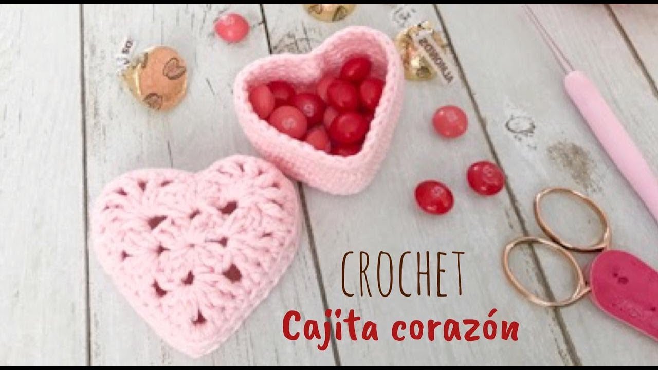 Cajita de amor en forma de corazón tejida a crochet 💗/ Tejiendo Perú