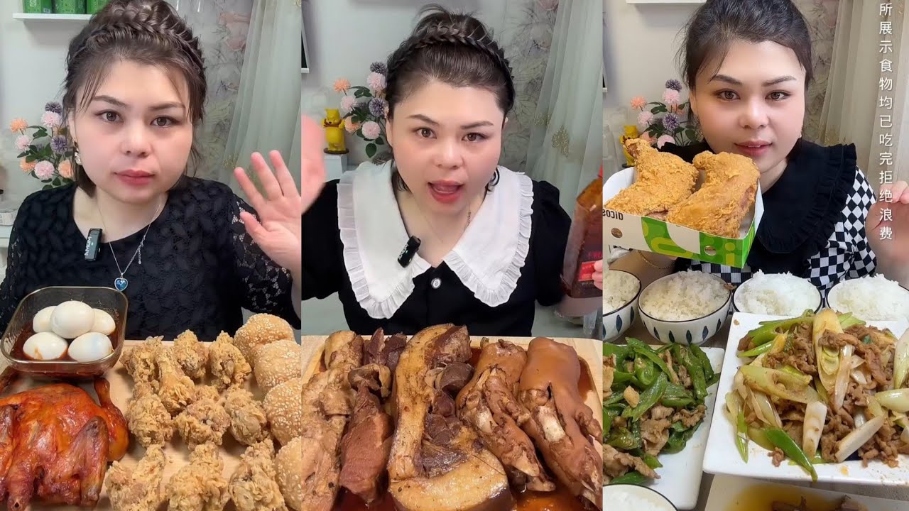 Mukbang #: Eat pig brain belly pork, Fried skewers #food #pork #delicious #eatingshow 