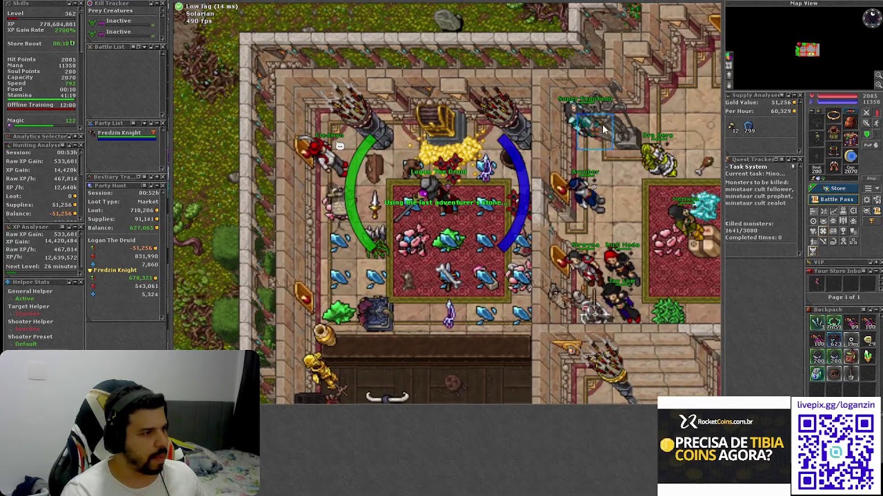 [RUBINOT] - RP 1320 SOLARIAN/ 850 SERENIAN IV - FOCADO NO RUSH DO LV 1000 NO SERENIAN !
