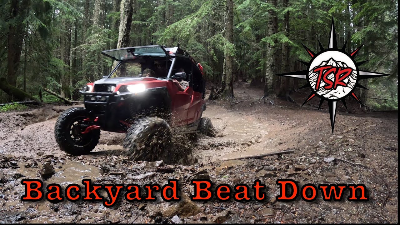 Polaris General 4 UTV off-roading in Evans Creek, Wa. Doing a bit more aggressive riding then usual.