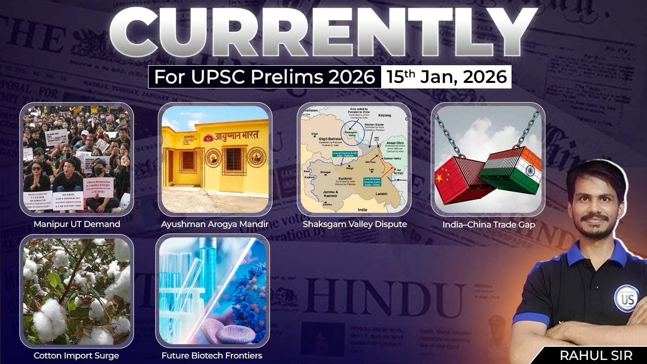 15th January Current Affairs |  Prelims 2026 | Hindu + IE | PYQs Practice | MAD Techniques#upsc