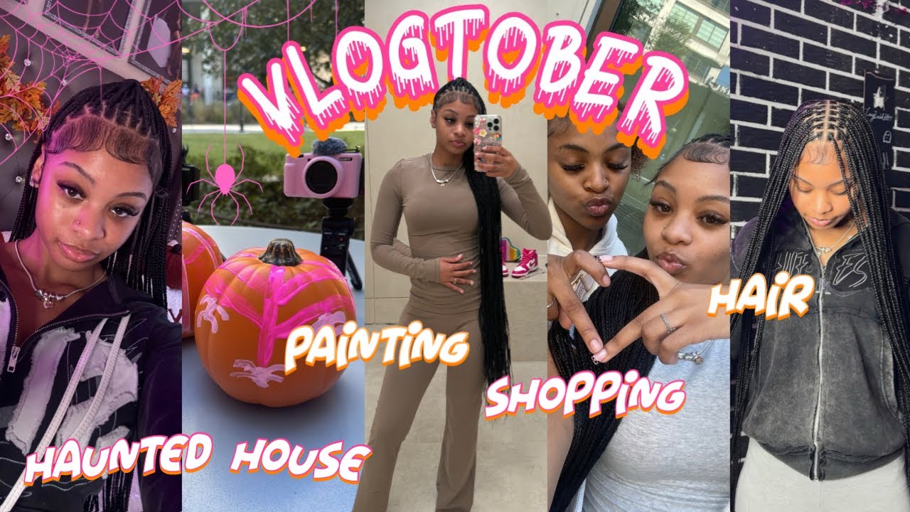 LET'S START VLOGTOBER🎃| skims store, target run, hair, haunted house, painting || Ra’Mariah Alexia