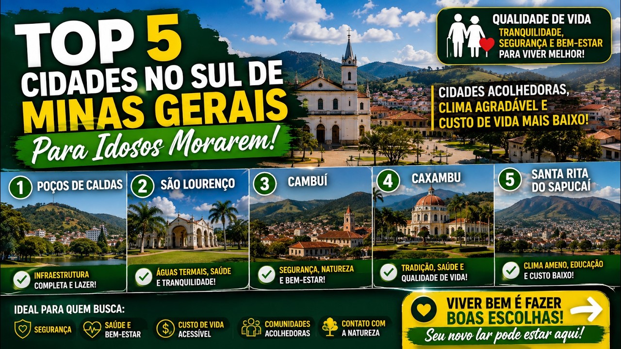 Top 5 Cidades no Sul de Minas Gerais Para Idosos Morarem!