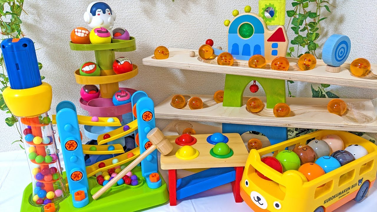 Marble run☆5 slope course!! Dragon Ball & Automatic Elevator Course