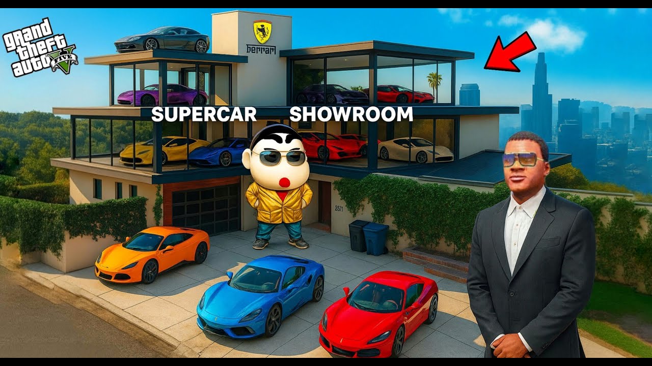 GTA 5 : SHINCHAN MAKE A SUPER CAR SHOWROOM