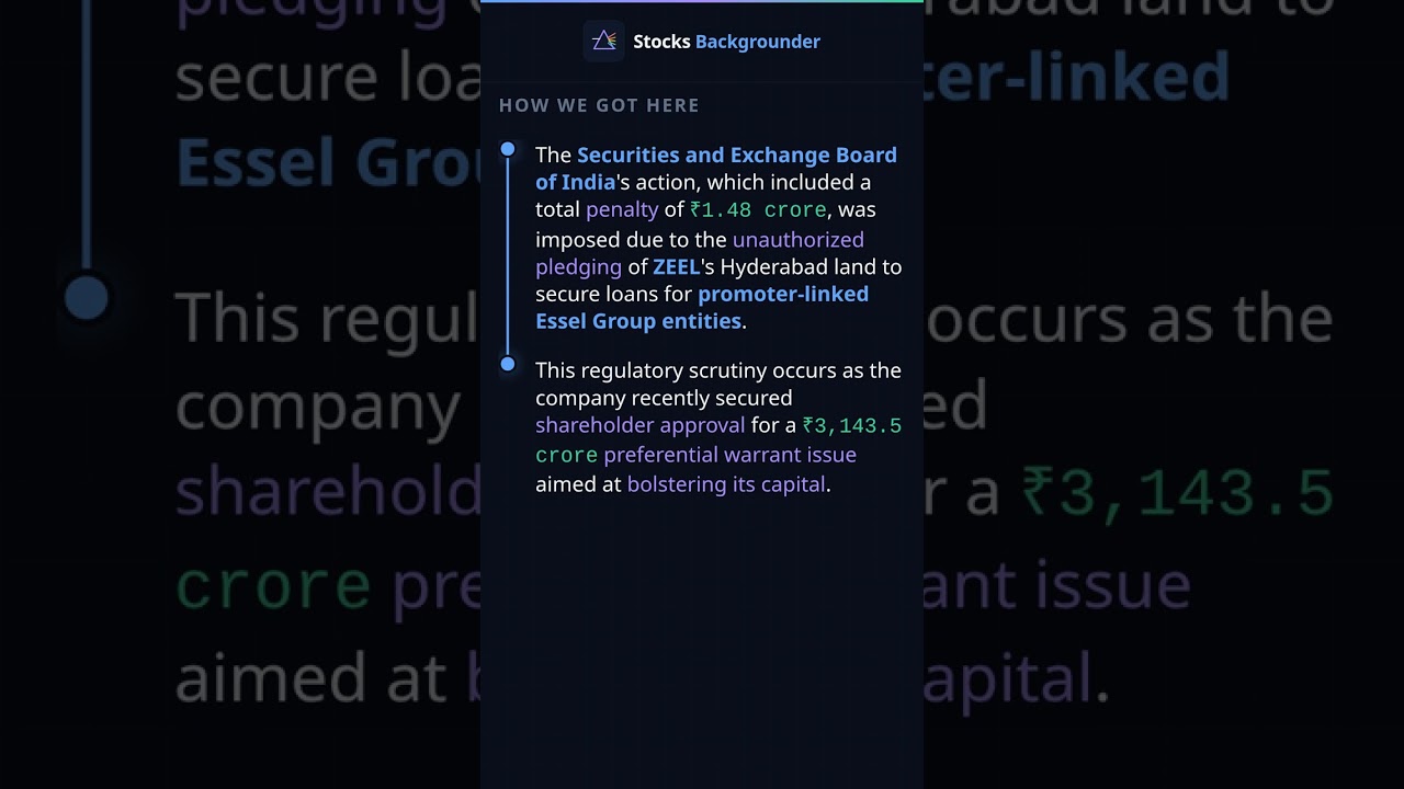 Акции ZEEL упали на 12% после постановления SEBI, компания подтверждает, что привлечение средств ...