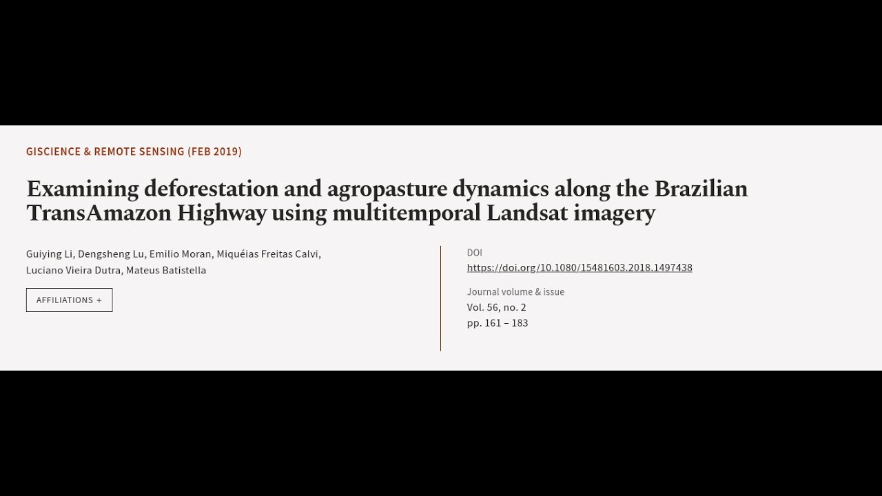 Examining deforestation and agropasture dynamics along the Brazilian TransAmazon High... | RTCL.TV