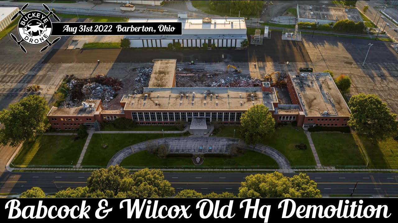 Demolition at Babcock & Wilcox old headquarters building in Barberton, Ohio.