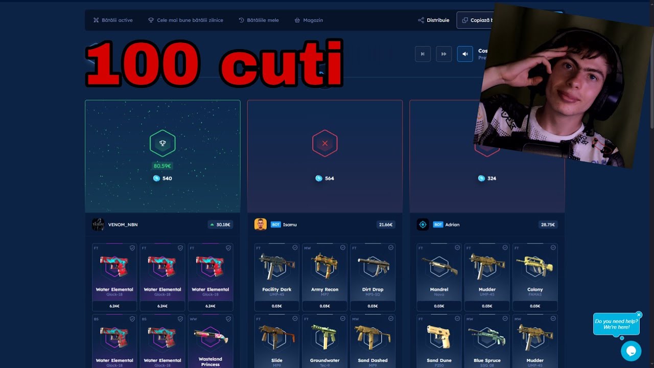 Am deschis 100 de cuti pe CS GO SKINS  