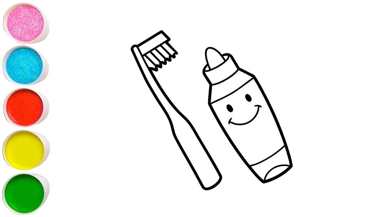 How to Draw a Toothpaste and Toothbrush | Easy Drawing for Kids & Beginners