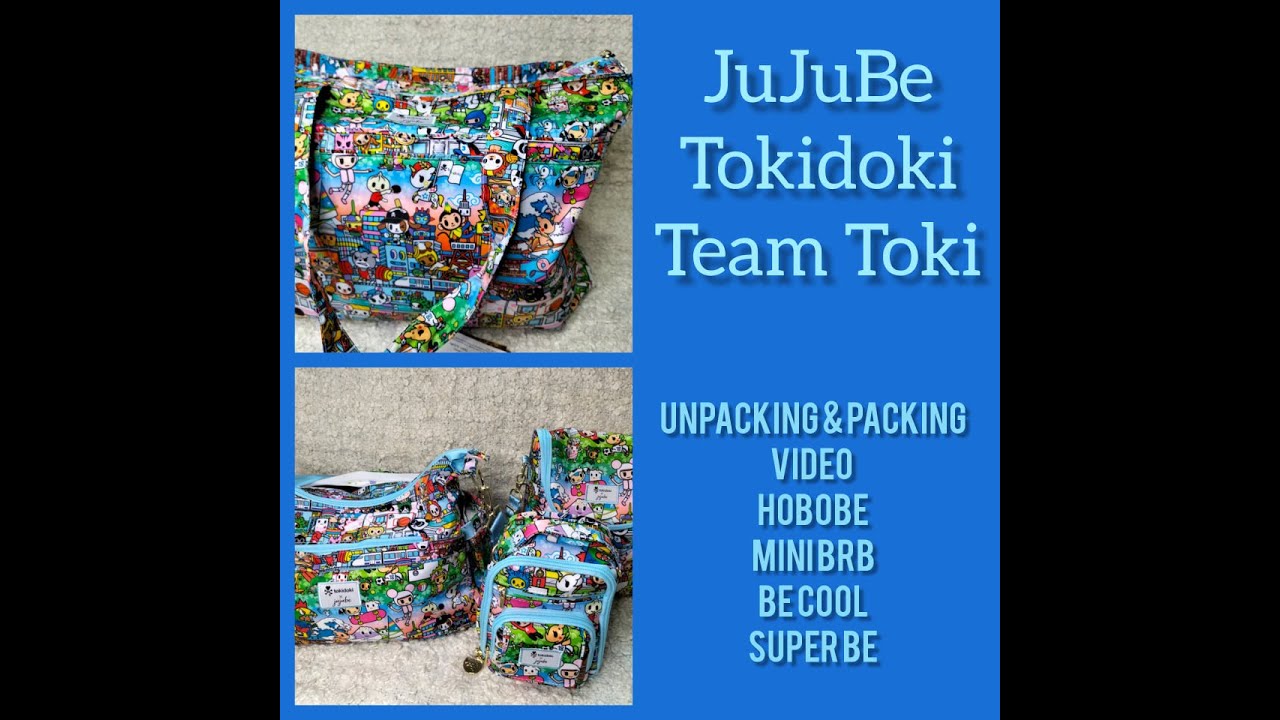JuJuBe Tokidoki Team Toki Hobobe/be cool/mini brb Unpacking Video & SuperBe Packing Video