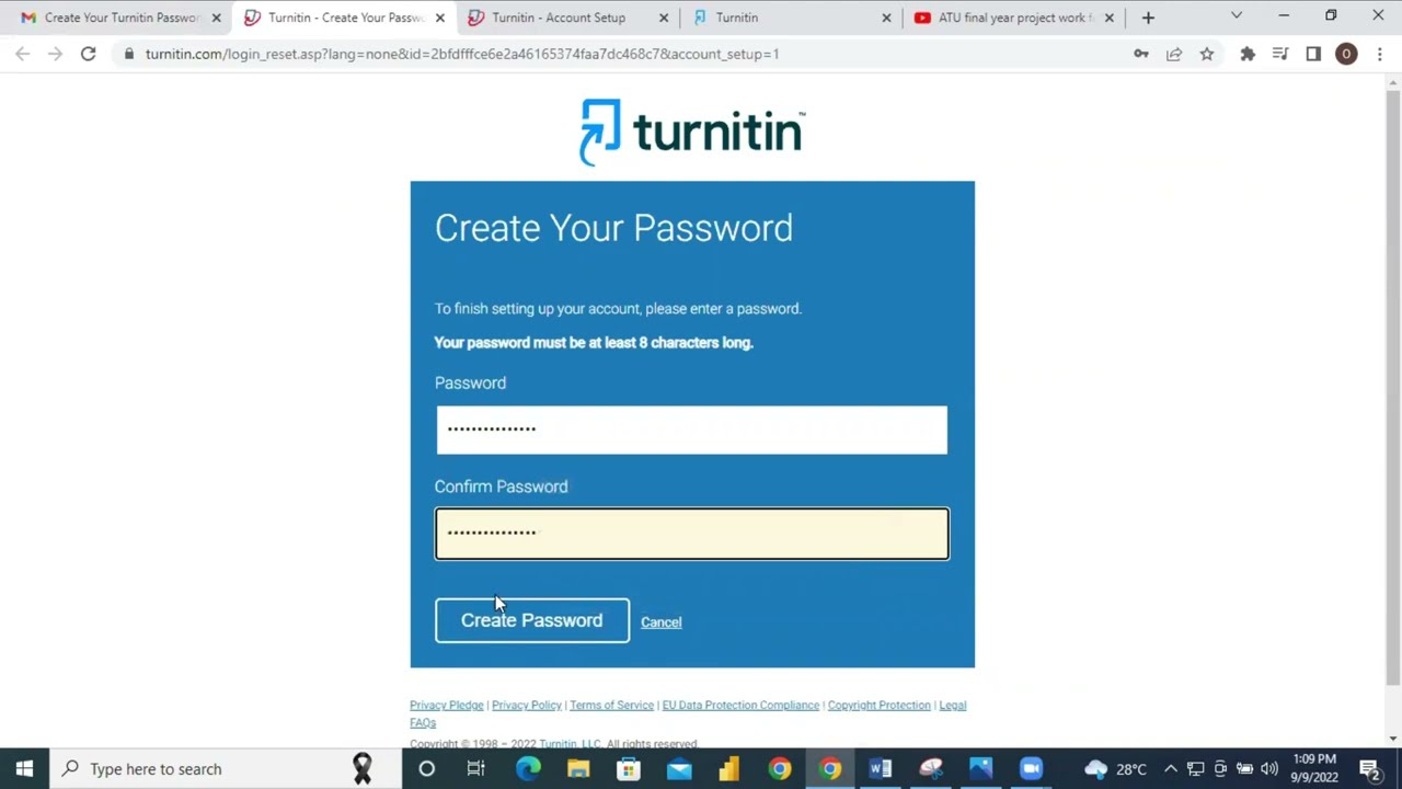 How to create your account and submit your final year project work on Turnitin for plagiarism check.