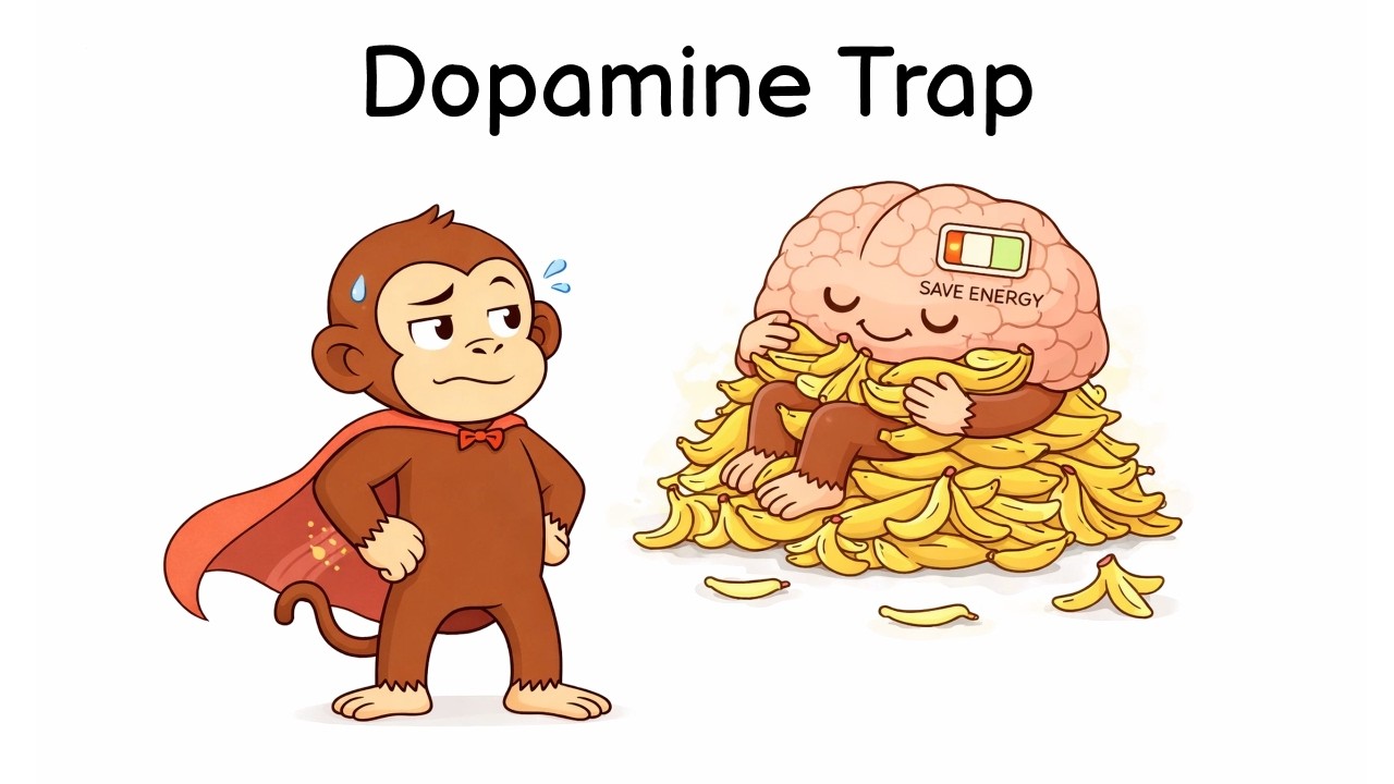 Why Monkey's Brain Won't Let Him Do Hard Things (The Dopamine Trap)