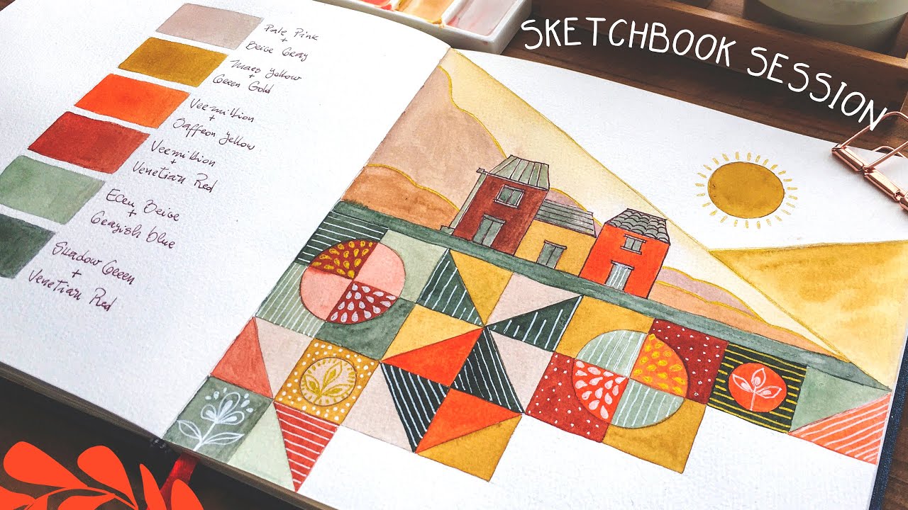 Color Mixing With Kuretake Art Nouveau Set +  painting - calm art video ☕️