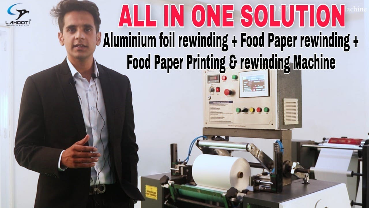 Butter paper rewinding machine with printing | Aluminium Foil Rewinding Machine | +91-9999183234