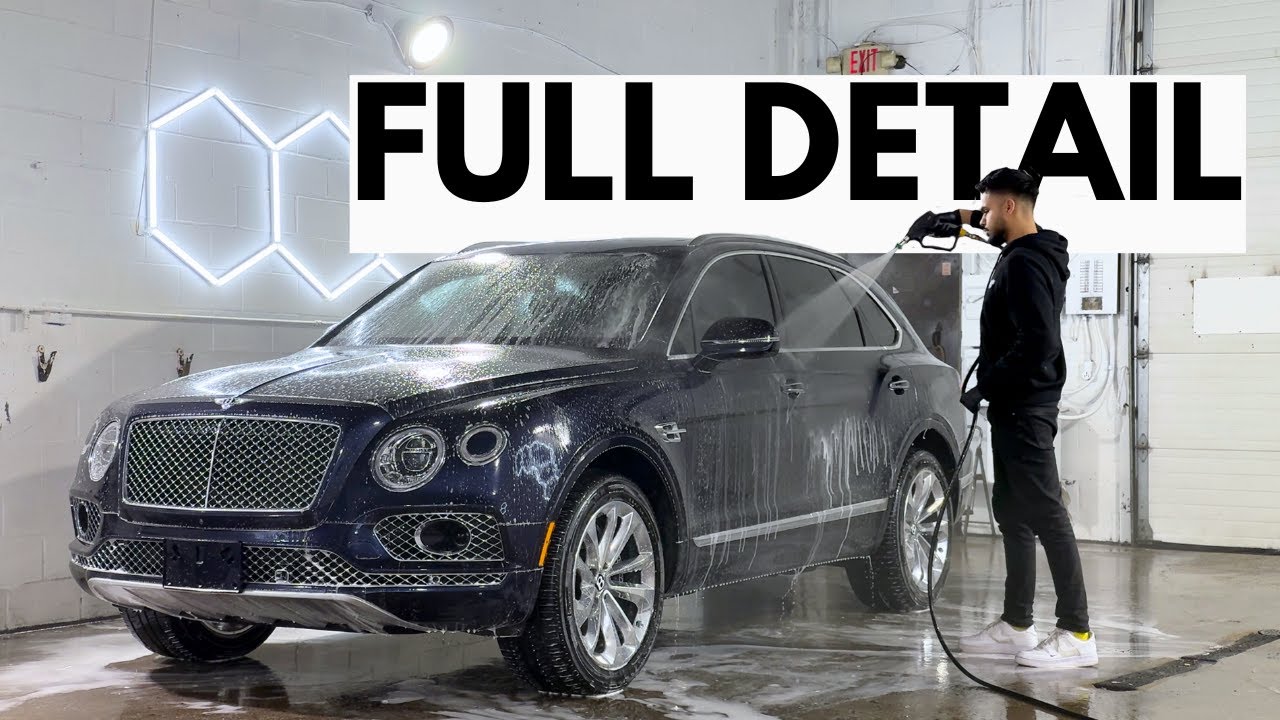 Luxury Car detailing (Bentley Bentayga W12)- Engine&rims, Exterior foam wash&Interior Detail