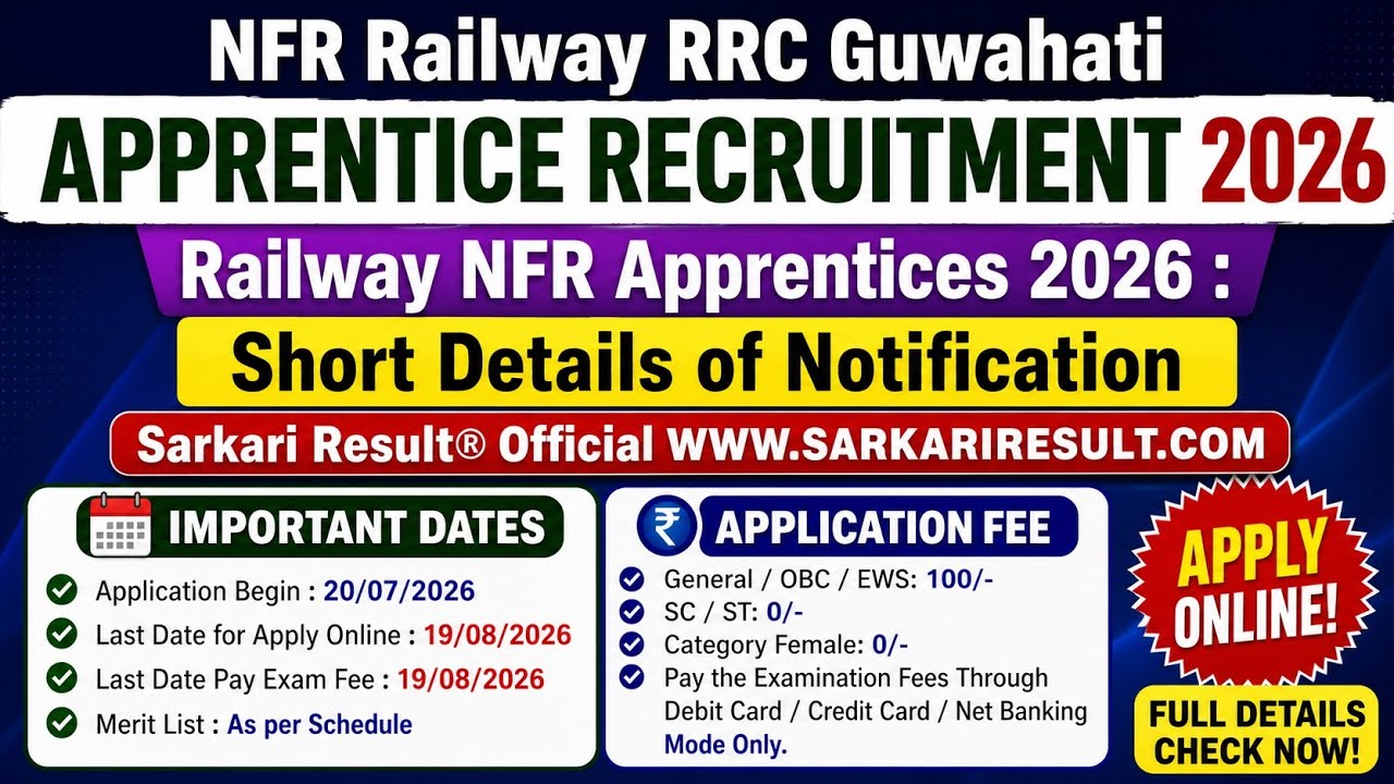 #NFR Apprentice Recruitment 2026 | Last Date, Eligibility & Merit List