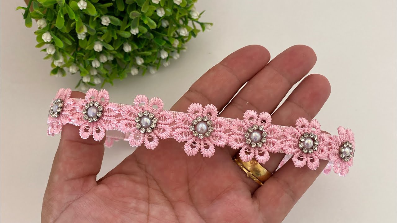 Tiara luxo para bebê guipir