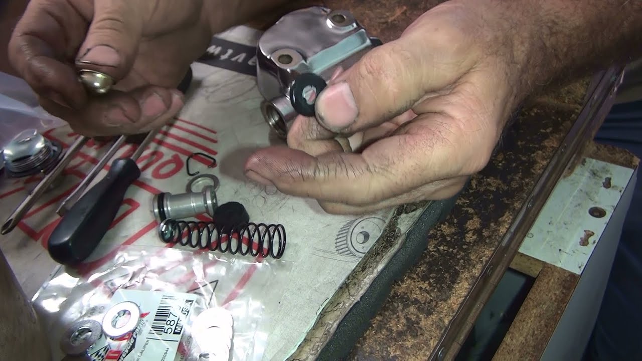 #152 how to do it, convert rear master cylinder from drum to disc brake harley pan FLH tatro machine
