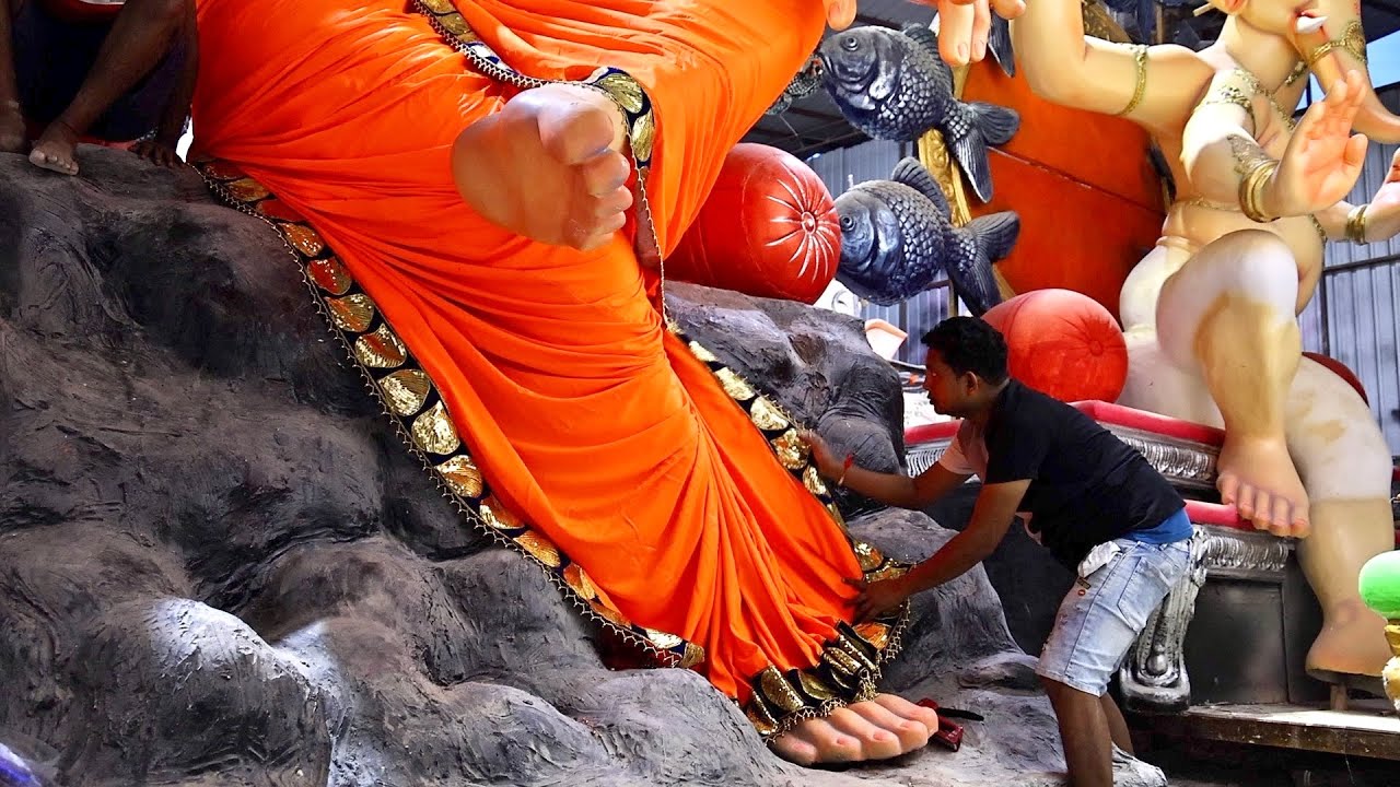Big Ganpati Bappa Dhoti Draping 2024 | How to Tie Dhoti to Ganesh | Big Ganesh Dhoti making 2024