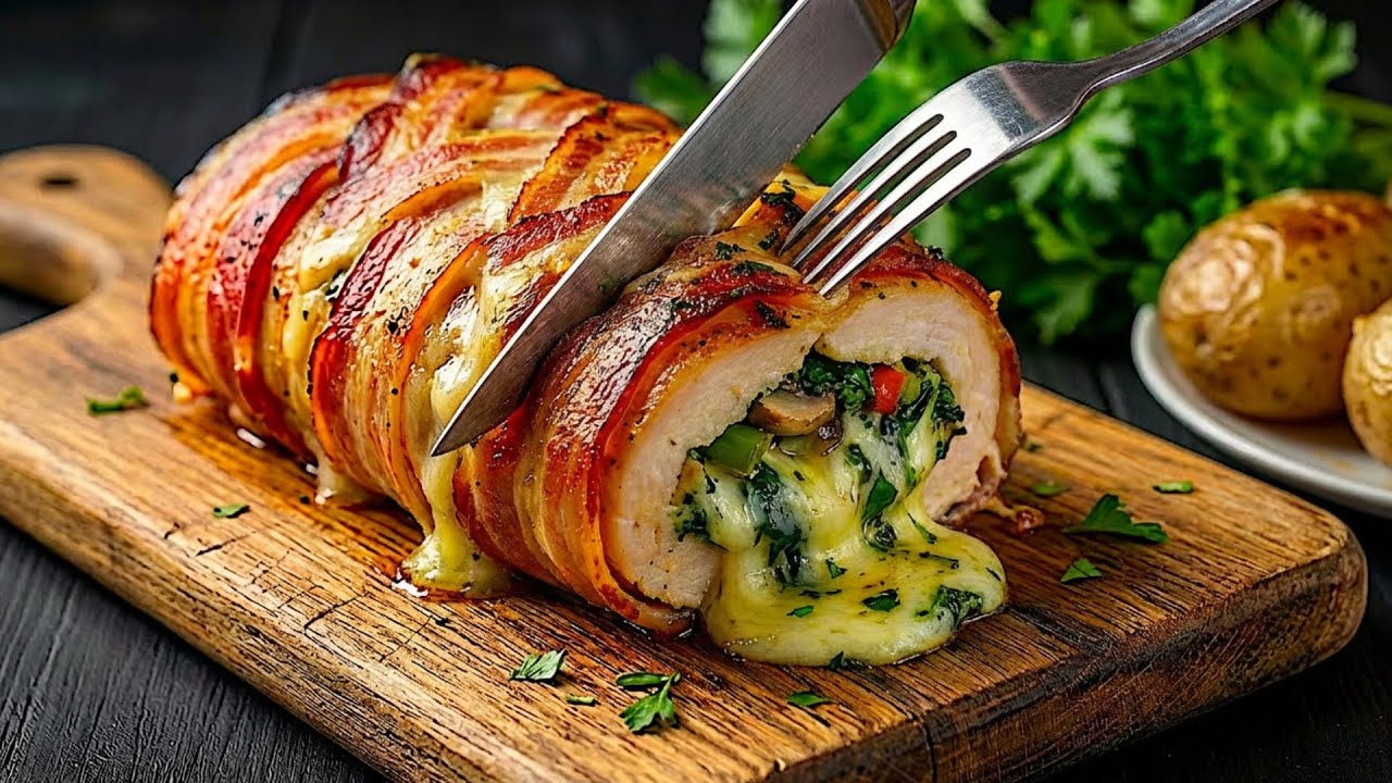 👉 „20 Minuten! So einen Hähnchenröllchen habt ihr noch nie probiert 😋🍗🧀“