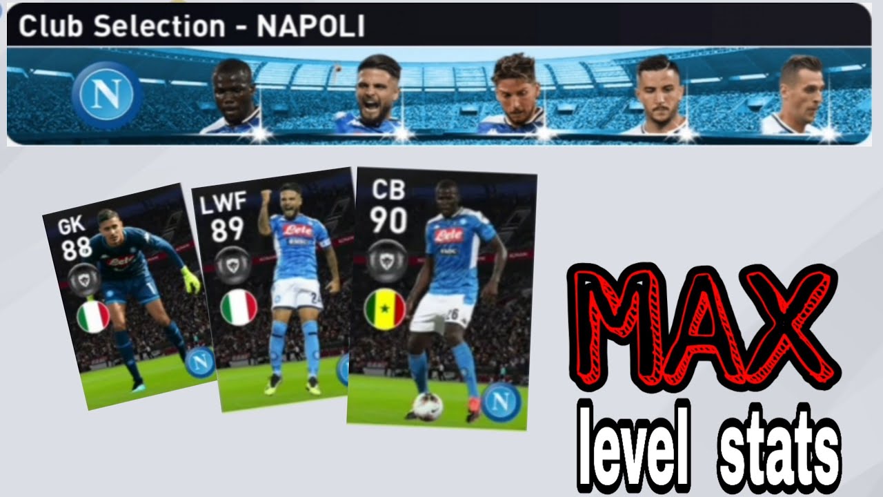 Max stats of NAPOLI Club Selection players | pes 2020 mobile