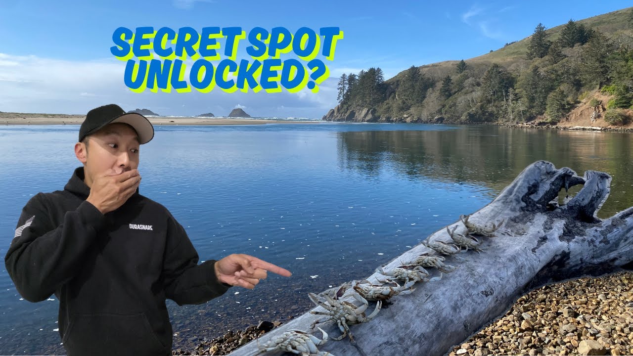 Crabbing for Dungeness Crabs In a Remote Oregon Coast at Three Rocks Cascade Head using Crab Snares