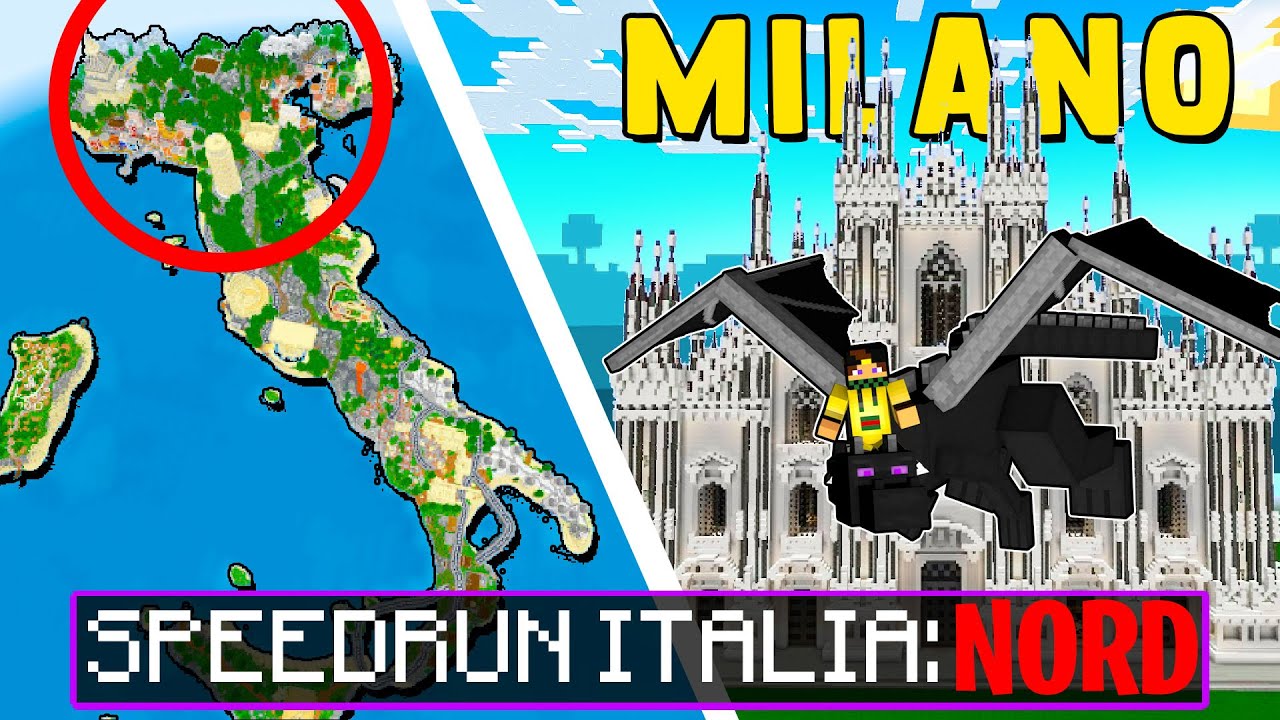 MINECRAFT SPEEDRUN NELLA MAPPA DELL'ITALIA [NORD] #1