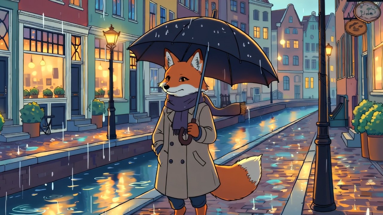 rainy days with your fox friend (vintage blues & lofi) 🦊☔