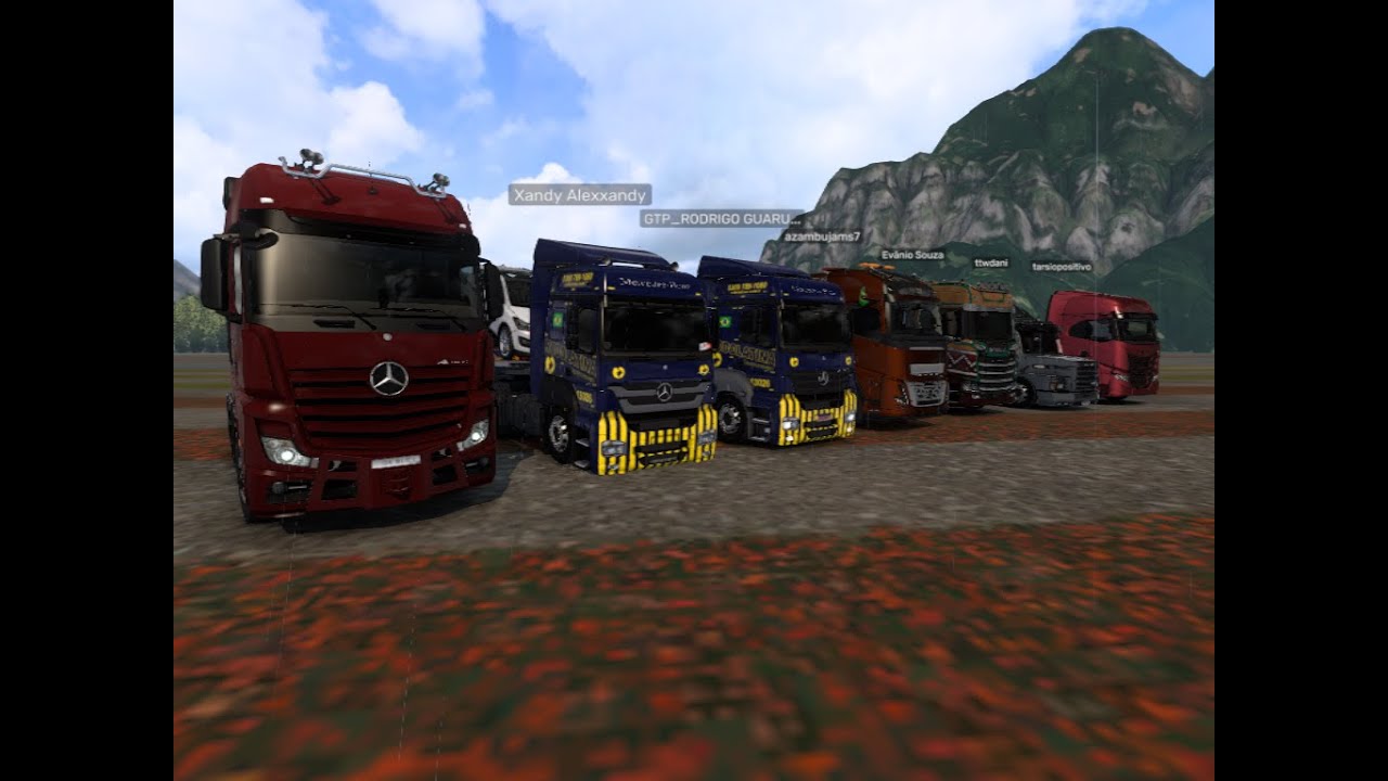 euroi truck simulador 2 no mapa amigao comboio na estrada do NIL