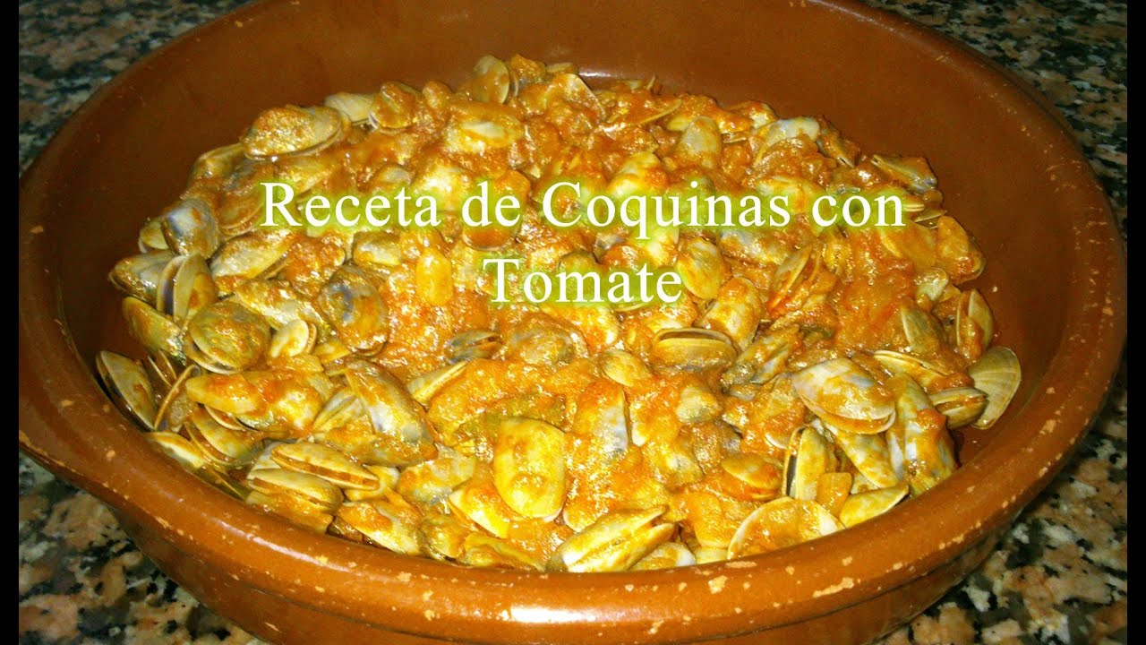 Coquinas con salsa de tomate receta fácil