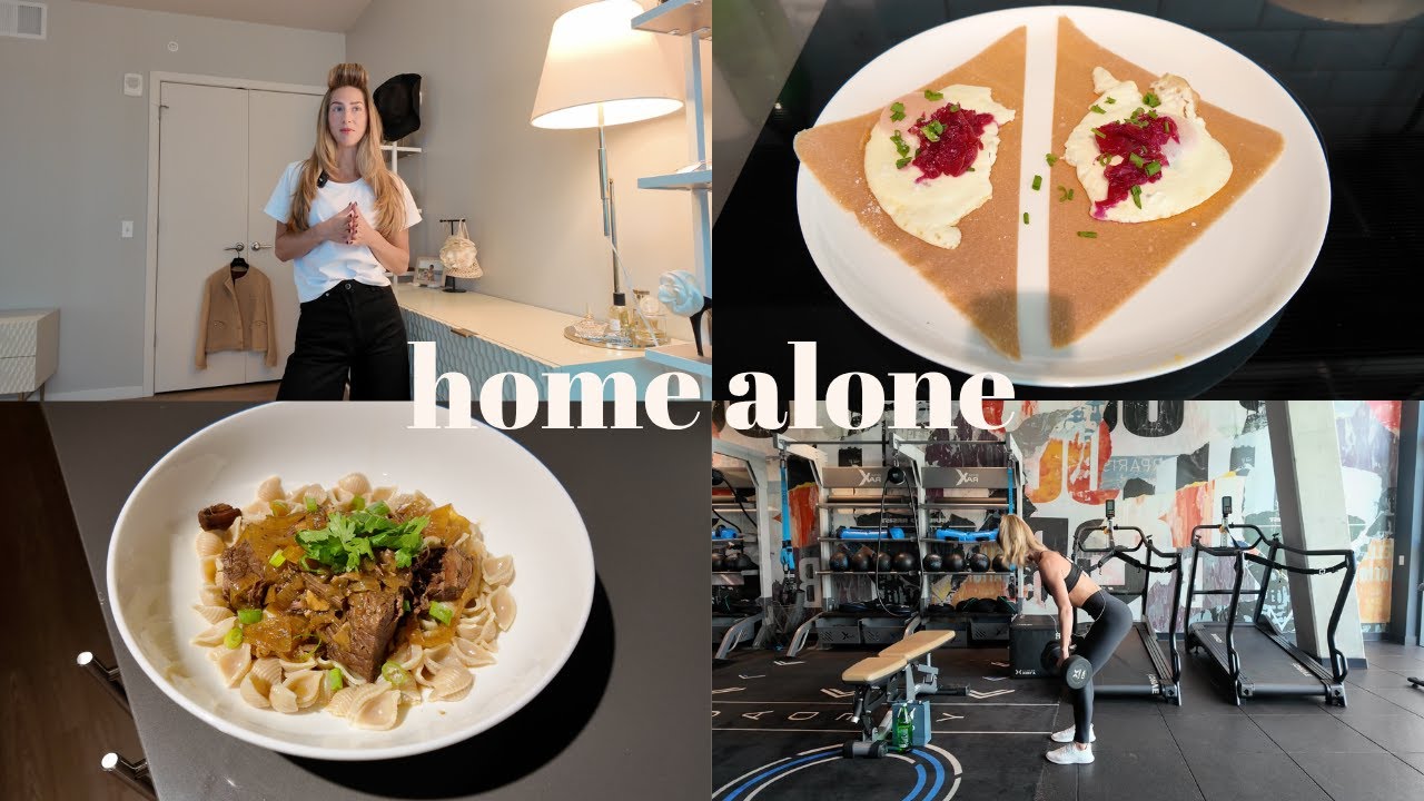 Home Alone: cozy days at home, glute workout, how to make perfect eggs, and GRWM for a girls dinner