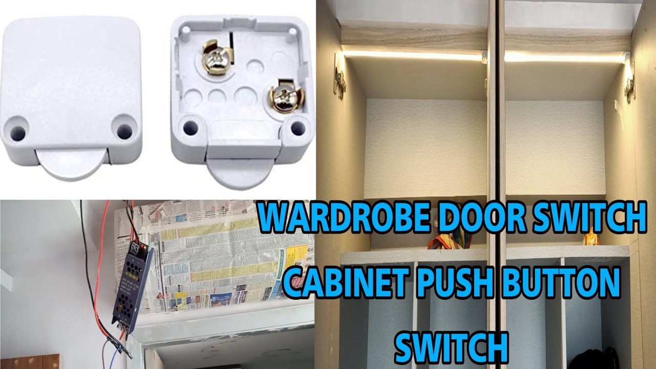 ☑️Door switch || wardrobe installation led light || automatic on/off light cabinet door switch