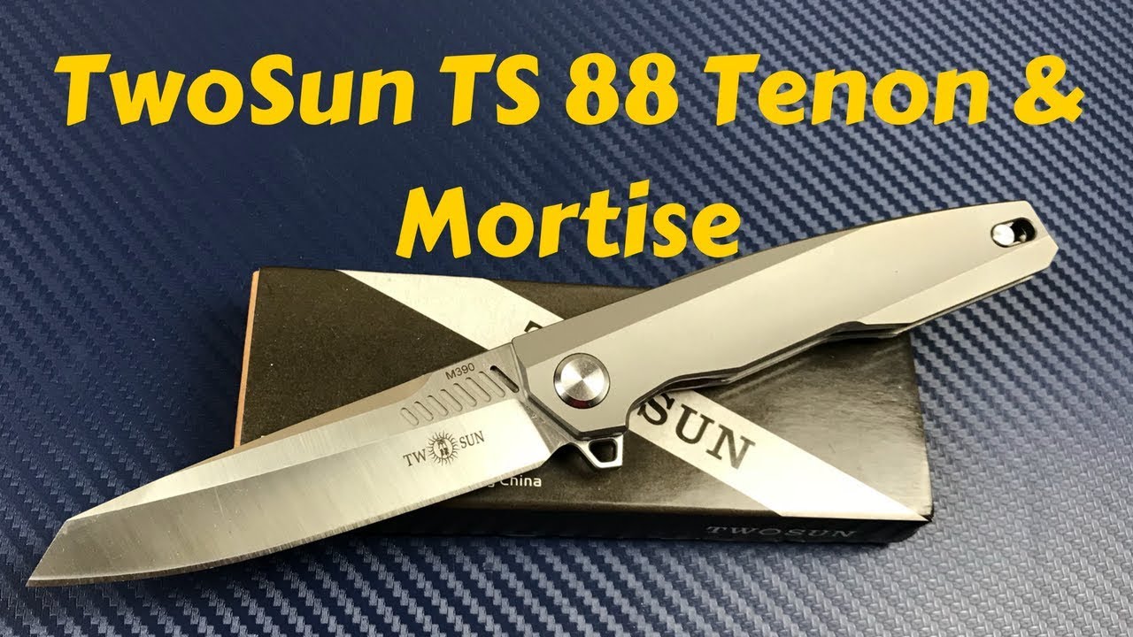 TwoSun TS 88 Tenon-And-Mortise knife  Titanium framelock flipper with M390 blade