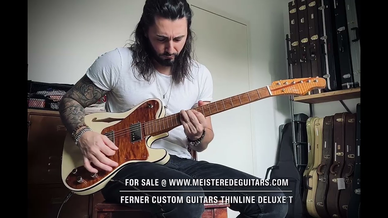 For sale @ www.MEISTEREDEGUITARS.com - Ferner Custom Guitars Thinline Deluxe T with Lollar Pickups!