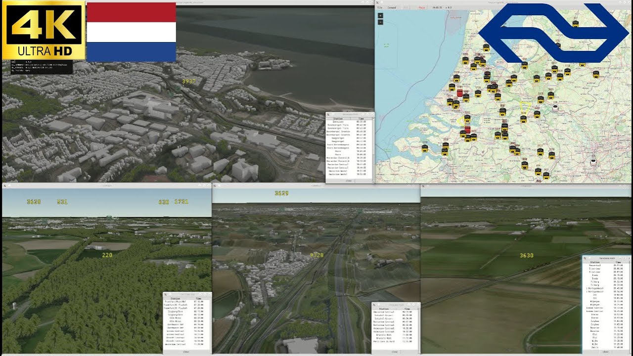 Dutch Railway (Nederlandse Spoorwegen) 3D simulation  ( 4K multi view demo )