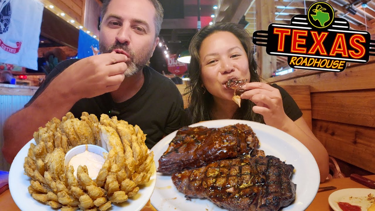 🔥 Texas Roadhouse Food Review Mukbang | Steak, Rolls & Ribs Feast! 🥩