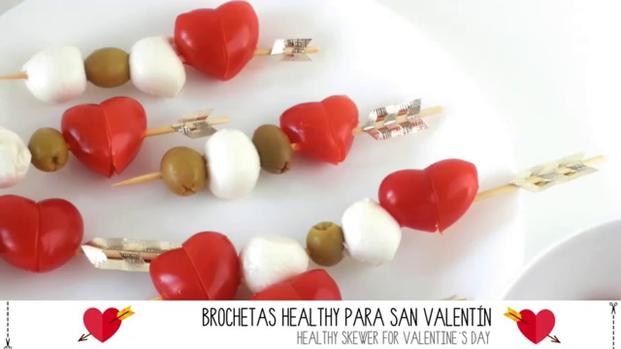 🍅😍IDEA de COMIDA para SAN VALENT&Iacute;N | Healthy skewers for Valentine&acute;s Day