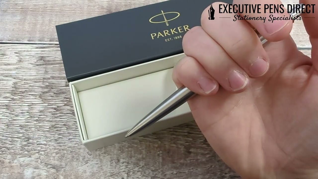 Parker Jotter Stainless Steel Gold Trim Ballpoint Pen - Unboxing and Laser Engraving